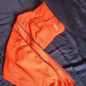 Boombah Softball Pants, Orange, Blue stripe, Size 28